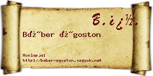 Báber Ágoston névjegykártya